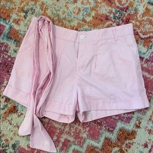 Pink seersucker shorts